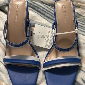 The Drop Blue and White Sandals